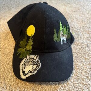 Vintage Embroidered Wolf Hat